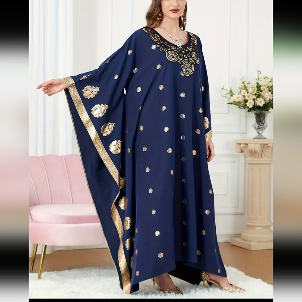Moroccon Kaftan maxi Dress light weight Dubai abaya muslim hijabi dress